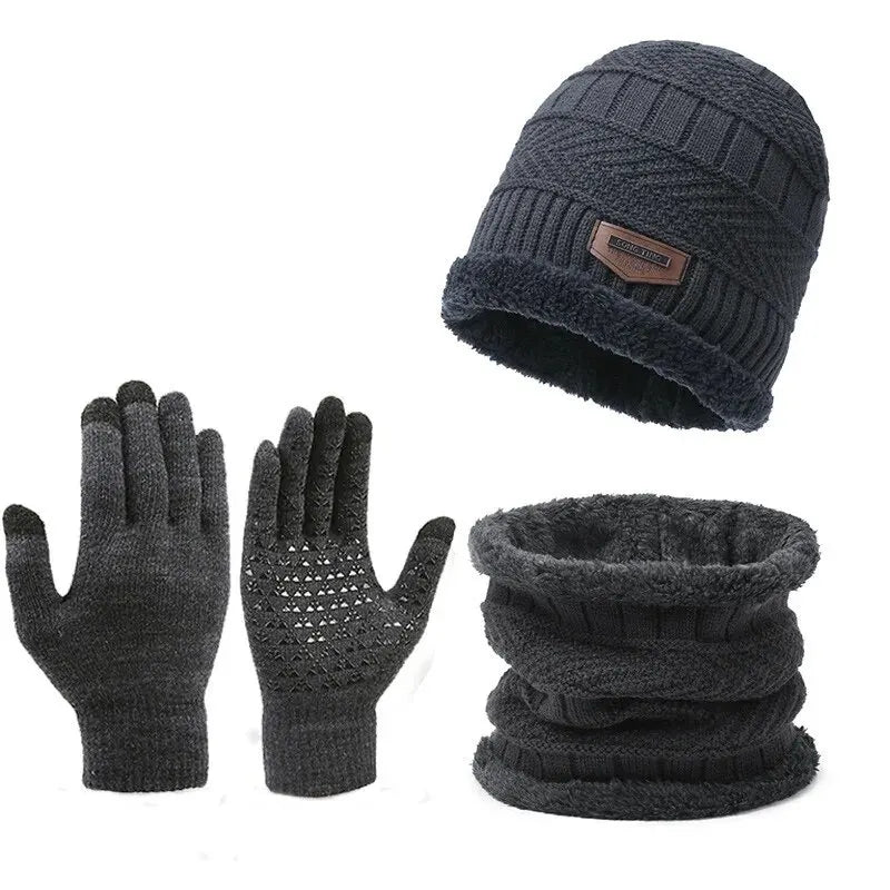 Gorro, bufanda y guantes a prueba de viento