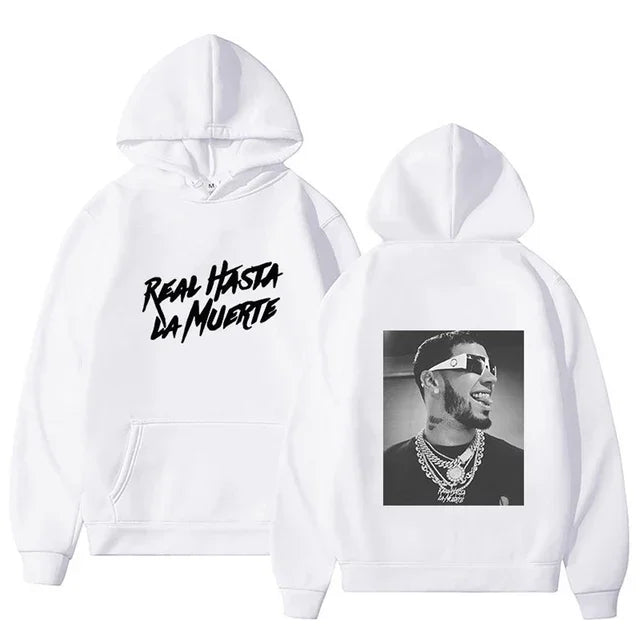 Anuel AA Real Hasta La Muerte Print Hoodies (BLK,GRY,WH)