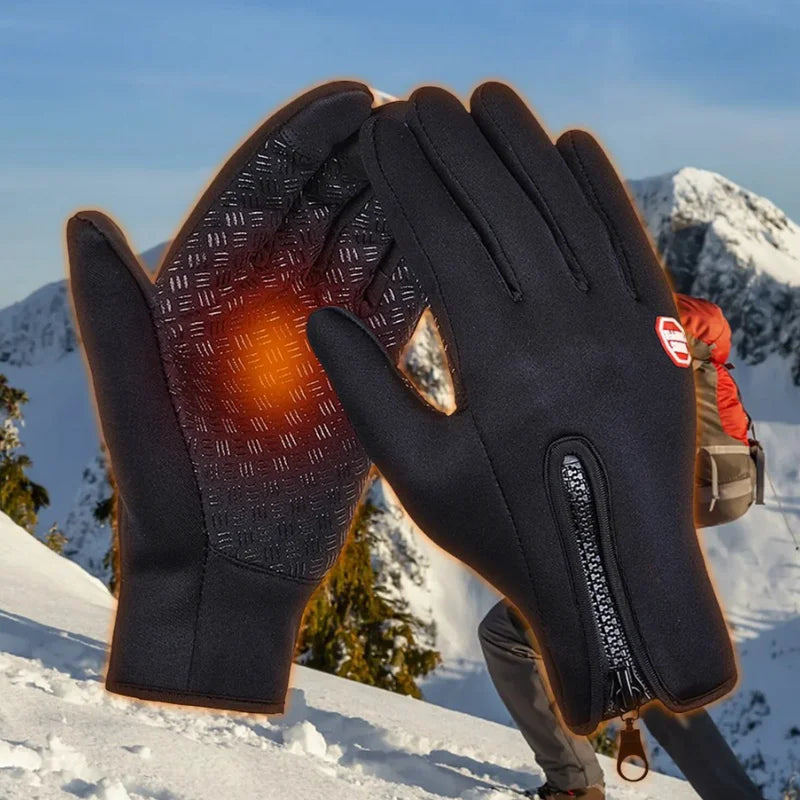 Guantes de moto de polar antideslizantes y resistentes al viento para invierno