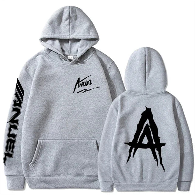 Anuel AA Real Hasta La Muerte Print Hoodies (BLK,GRY,WH)