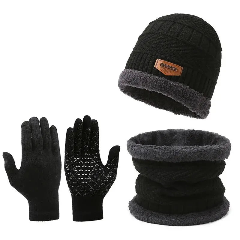 Windproof Hat, Scarf, Gloves