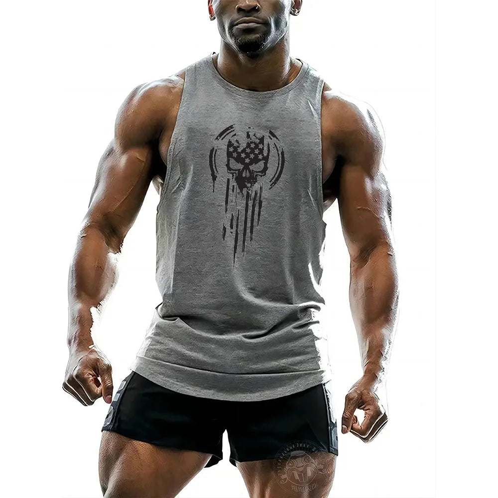 Skull print White vest tops