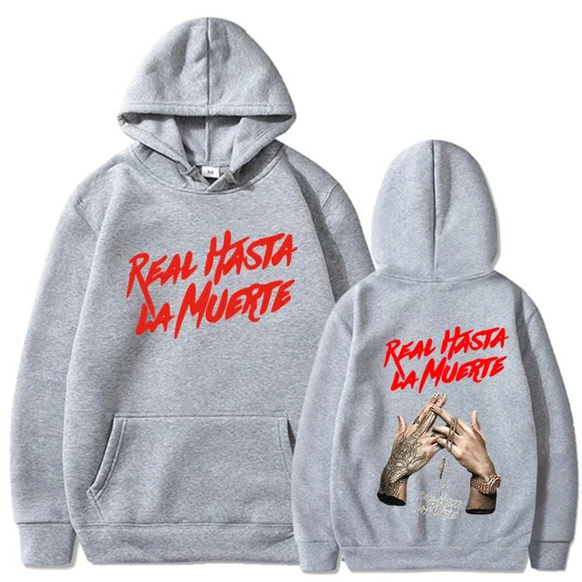 Anuel AA Real Hasta La Muerte Print Hoodies (BLK,GRY,WH)